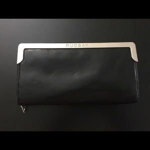 Leather wallet with silver border | Rudsak